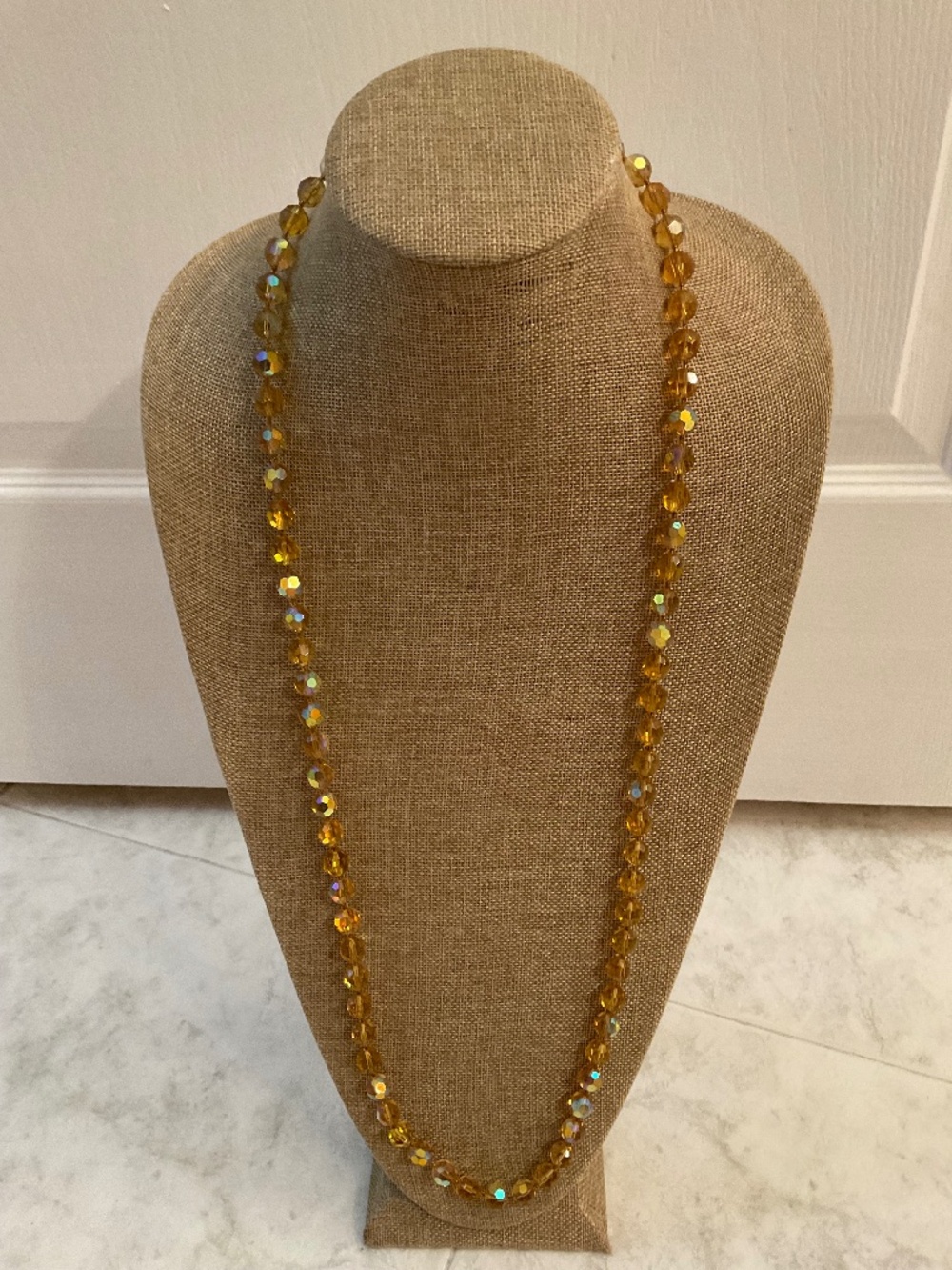 Aurora Borealis Beads Stunning Necklace Length 19”